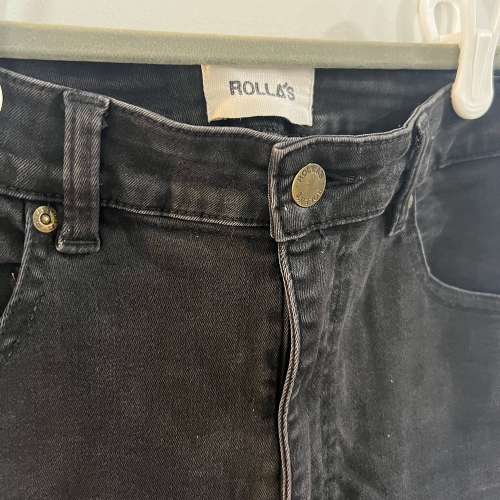 Rolla's Black Pants with Gold Button